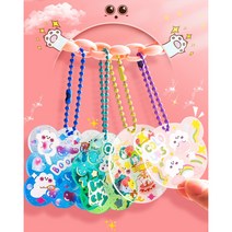 키링만들기 DIY 세트(5개) 아크릴 키링 3종 귀여운 네임고리만들기, 무지-그라데이션 5개세트, 5개