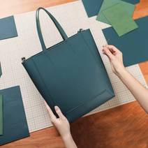 소가죽 DIY 키트 - 베이직 사각토트백, 터콰이즈