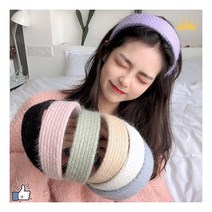 토끼조아 캐쥬얼 8컬러 울 니트 머리띠 (블루) 파스텔톤 머리띠 겨울 머리띠