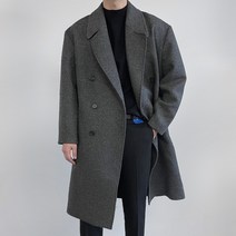 룩샵 남자 남성 프리미엄 댄디 롱 울 더블 코트