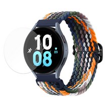 스페이스쉴드 갤럭시워치5 40mm 44mm 호환 버클형 브레이드 솔로루프 스트랩 26color 필름 1매 증정, 인디고