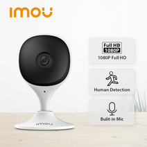 매장CCTV 펫 현관 홈 강아지 CCTV imou cue 2c wifi 카메라 베이비 모니터 카메라 인간 감지 소형 스마트 나이트 비전 카메라 실내 미니 감시, 2c 32GB SD 카드 추가, 미국 플러그, 3.6mm