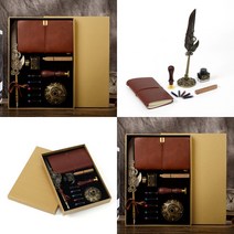 HY 깃털 만년필 노트 세트 8종 그레이 노트 깃털만년필