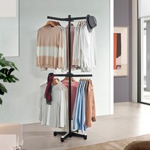 HL)회전형 옷걸이 행거 높은 스탠드 회전행거 스탠드옷걸이, 블랙, 바퀴없음