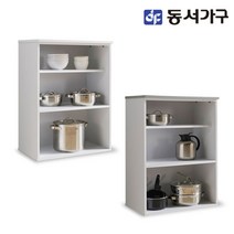 동서가구 소이 글로시 800 오픈 주방수납장 YCW077, 그레이