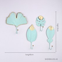 북유럽 현대 홈 장식 욕실 액세서리 벽 장식 황금 철 잎 게이트 후크 업 벽 키 행거 옷 랙 후크, 아이보리
