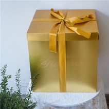 큰선물상자 깜짝 파티 연인 생일 여자친구 초대형 서프라이즈, 골드빈케이스50cm정사각체금리본
