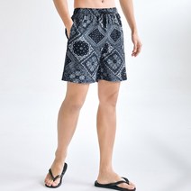 남자 페이즐리 패턴 비치웨어 휴양지룩 스판 반바지 AG321M, AGX321_페이즐팝