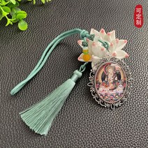 핸드 그립 자동차 펜던트 태슬 주얼리 Thangka 부처님 관음 노란색 부의 신 녹색 타라 푸시안 만슈 약사, 06 인조xian Bodhisattva
