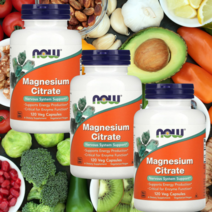 NOW Foods 마그네슘 시트레이트 재고 쌓아놓지 않고 직접 상품 하나하나 항공배송 서비스추가 120정x3, 3개, 120정
