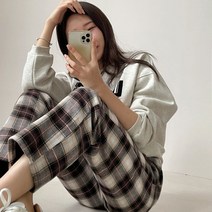 로던 체크 밴딩 팬츠