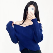 스키니어 엑스랩 골지 니트 오프숄더 유니크한 여성니트 스웨터