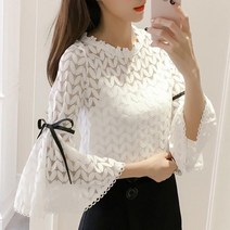 kirahosi 봄 가을 여성 여자 레이스 블라우스 예쁜 상의 오피스룩 82 AF6nsnc