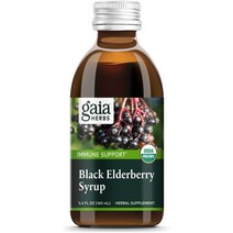 가이아허브스 블랙 엘더베리 시럽 글루텐 프리 비건, 160ml, 1개