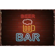 led 네온사인 레터링 네온조명 무드등 바 오픈 금속 주석 주석 판 레트로 빈티지 홈, 다중, 20x30cm