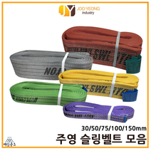 주영 국산 슬링벨트 S마크 컬러 크레인바 슬링바 모음 30 50 75 100 150mm 1-10m, 2m, 갈색(150mm), 1개