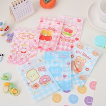 쇼핑몰 미니 캐릭터 포장 지퍼백 6종 택1 구디백 답례품 어린이집 유치원 생일 선물, 2.Flower