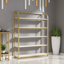 트윈클 구두 진열 가방 선반 제과 제빵 진열대 다층 신발 전시 뷰티 인테리어 명품 쇼핑몰, 120x29x180골드프레임화이트문없음5단