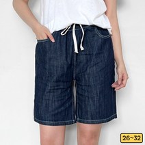 가비진 여성용 여름 시원한 린넨 데님 5부 청 반바지 팬츠