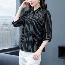 Yichuo 블라우스 여신상 봄 프리미엄 반팔 서양식 빅 사이즈 여성복 중년맘 반팔셔츠