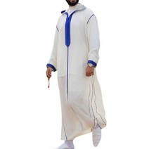 옷깃 무슬림 드레스 로브 로브 로브 긴 소매 셔츠 KAFTAN THOBE ROBE GOWN