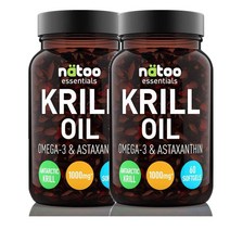 이탈리아 나투 NATOO 크릴오일 1000mg 오메가 3 아스타잔틴 60캡슐, 2팩
