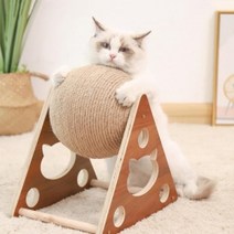 미란다 고양이 삼각 스크래쳐볼 중형, 1개, 상세페이지 참조