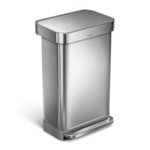 [Simplehuman]심플휴먼 레턴귤러 스탭캔_45L_실버 SPH-CW2024, 1개