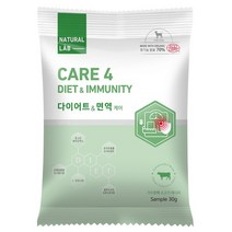 케어4 강아지사료 다이어트&면역 30g, 없음
