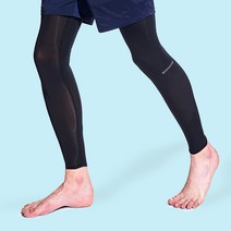 [사은품증정]자외선차단 접촉냉감 다리 토시 자전거 낚시 조깅 등산 운동 접촉냉감 흘러내리지않는 레그토시, 백색, 잔줄