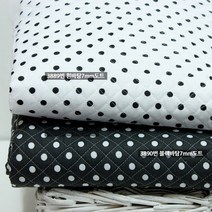 자투리 면혼방누빔지 3889~3890 도트 누빔원단, 면혼방누빔지3889번 흰바탕7mm도트