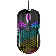 서든마우스 스타크래프트 레이저 마우스 경량 rgb 게임용 7200dpi 허니컴 쉘 컴퓨터 게이머 pc 데스크탑용 울트라 위브 케이블이 있는 인체 공학적, 검은 색