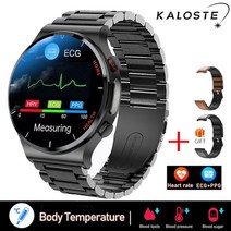new laser treatment three high smart watch men ecg ppg heart rate blood pressure health tracker smar, 스틸 블랙 2