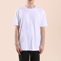 더팀 남여공용 베이직 20수 무지 라운드 반팔 티셔츠