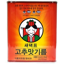새댁표 고추맛기름 3.4L 4개 향미유 업소용식자재, 1