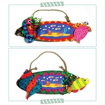 벽걸이 나무판만들기 우드문패 유아미술 유치원교구 바다생물 4세홈스쿨 방과후수업