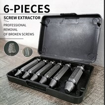 6pcs 손상된 나사 추출기 드릴 비트 세트 속도 드릴 비트 도구 세트 철거 용 깨진 볼트 리무버 수리 도구 383, 상자가있는 6pcs