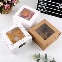 투명창 머핀 상자 컵케이크 타르트 (10P), 브라운, 1개