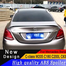 메르세데스-벤츠 C-클래스 W205 4 도어 C180 C200 C260 C300 2013-2019 살롱 ABS 스포일러 AMG C63 리어 윙 글로시 블랙 또는 화이트