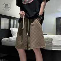 새로운 체크 무늬 캐주얼 반바지 느슨한 일본식 5 점 바지 패션 심플 남성 여름 멀티 컬러 옵션 반바지