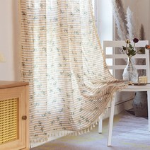 거실 창문 작은창 빈티지 플라워 포인트 커튼