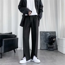 일자핏디자인 냉담 무드 남성의류 고퀄리티 감각 눈길을 끄는 서 바지남자 건달카리스마 스트레이트핏 드롭 3442221889