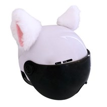 오토바이 헬멧 튜닝 어린이 귀장식 고양이 양 염소 뿔 스티커, 3호피고양이