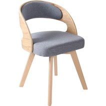 원목회전의자 나무 의자 식탁의자 페브릭 등받이 편한, 원목 회전의자  린넨 베이지 45 x 73cm