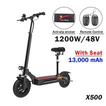 스쿠터 전동 전기 킥 스쿠터 75 KM/H 듀얼 모터 2600W 10 인치 팻 타이어 접이식 USB 방수 전기 스쿠, 04 1200W 48V 13Ah Seat