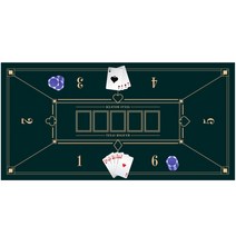 홀덤매트 포커 매트 탁상 사각형 접이식 6 인 플레이어 텍사스 카드 레이아웃 휴대용 미끄럼 방지 고무 보, CN, 02 네이비 블루