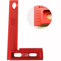 우드래픽 멀티게이지 톱질가이드 마킹공구 톱가이드 수공구 세트 직각 T자형 목공용 우드워킹, 빨간색