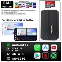 자동차 관련제품 CARVIEW-무선 안드로이드 오토 Ai 박스 카플레이 넷플릭스 스마트 유튜브 4K 비디오 플러, 04 EAU 64G N TF128