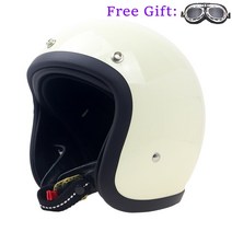 TT amp CO CASCOS 바이크 오토바이 헬멧 3/4 하프 스쿠터 빈티지 유리섬유 카스코 모토 오픈 페이스 레트로 베스파 고글 바이크헬멧 오토바이헬멧, [05] XXL, [03] white