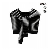 비엔엑스 BNX 여성 스트라이프 니트 숄